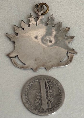 HİTİT GÜNEŞİ GÜMÜŞ KOLYE MİNE İŞLEMELİ - Görsel 7