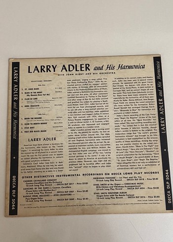 Larry Adler Long Play 33'lük Plak - Görsel 2