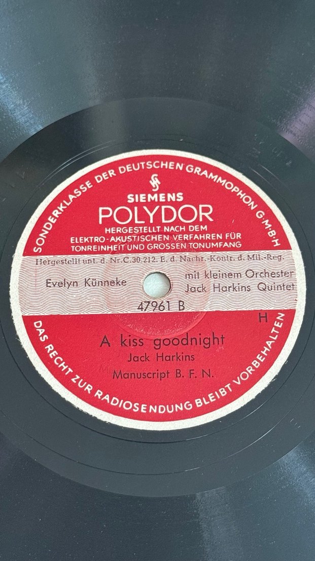 EVELYN KÜNNEKE 1940 BASKI TAŞ PLAK - Görsel 5