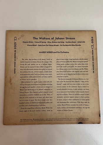 Johann Strauss Waltzları - Marek Weber LP - Görsel 2