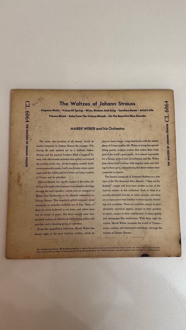 Johann Strauss Waltzları - Marek Weber LP - Görsel 2