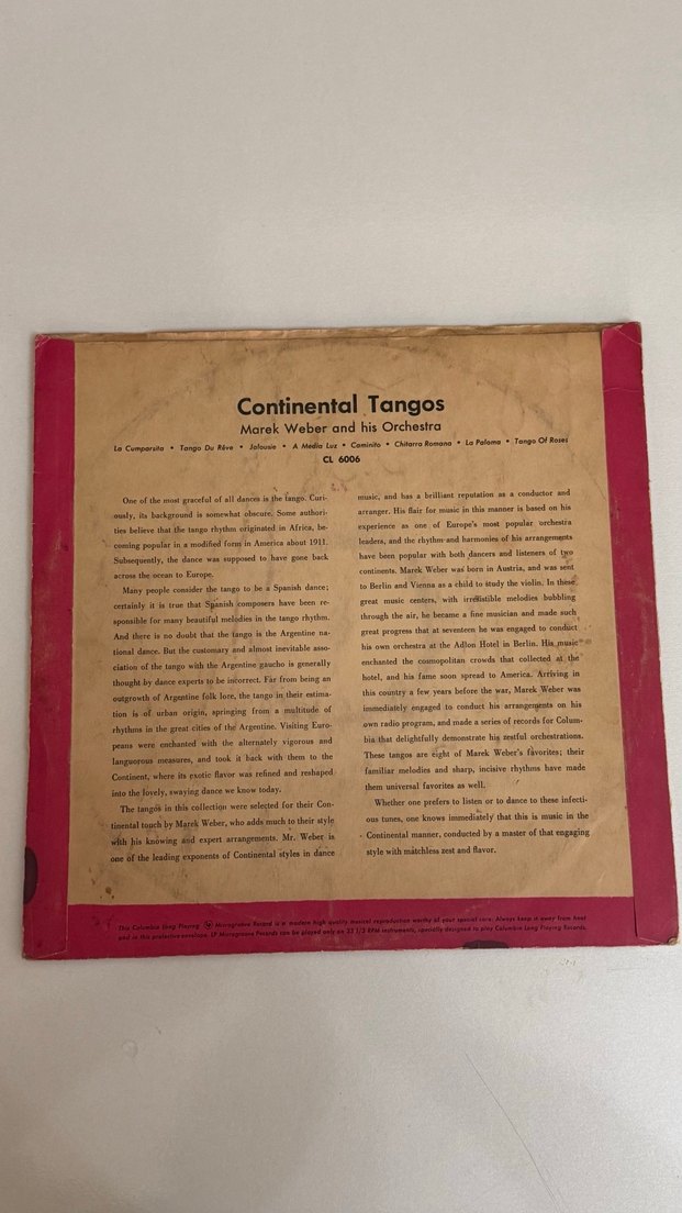 Marek Weber - Continental Tangos Plak - Görsel 2