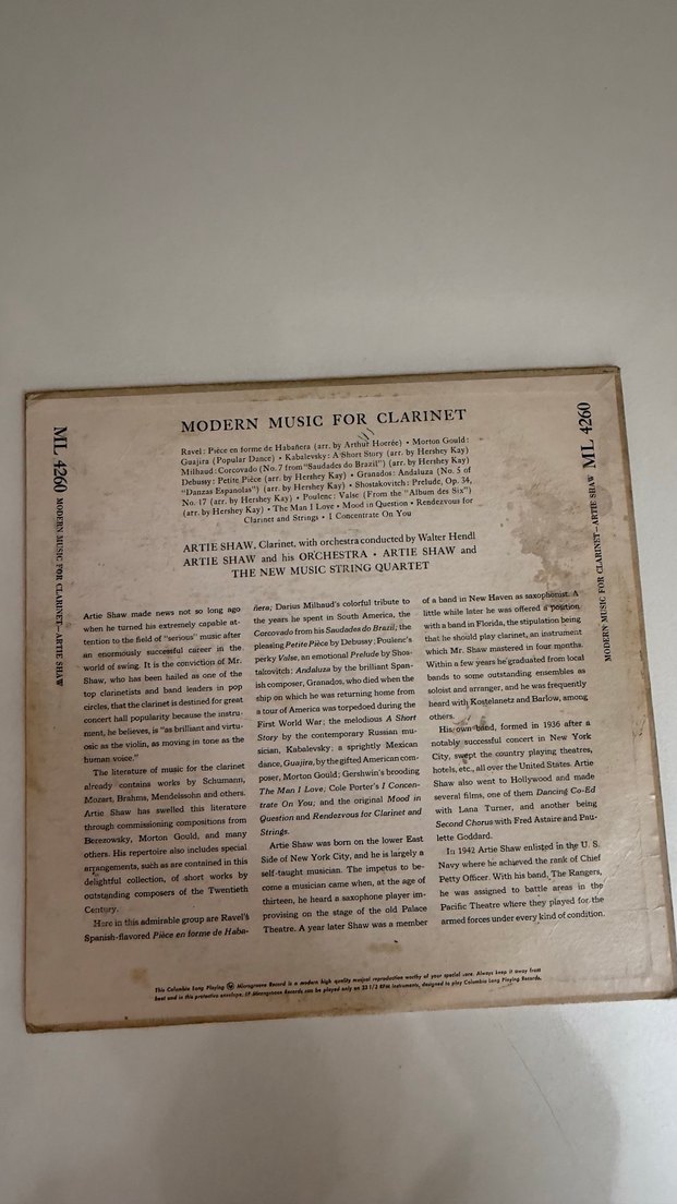 Artie Shaw Klarnet için Modern Müzik Albümü - Görsel 2