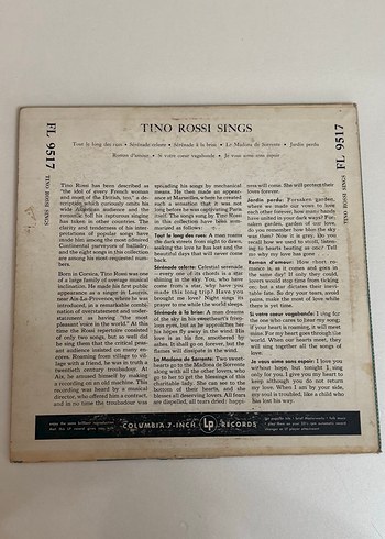 Tino Rossi Şarkılar Albümü - Columbia LP - Görsel 2