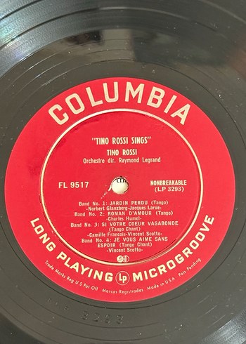 Tino Rossi Şarkılar Albümü - Columbia LP - Görsel 5