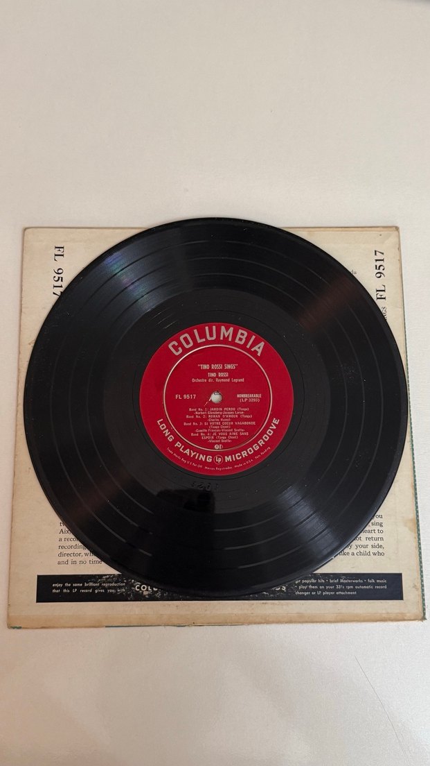 Tino Rossi Şarkılar Albümü - Columbia LP - Görsel 4