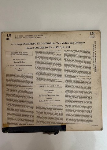 J.S. Bach Re Minör Konçerto - Jascha Heifetz - Görsel 2