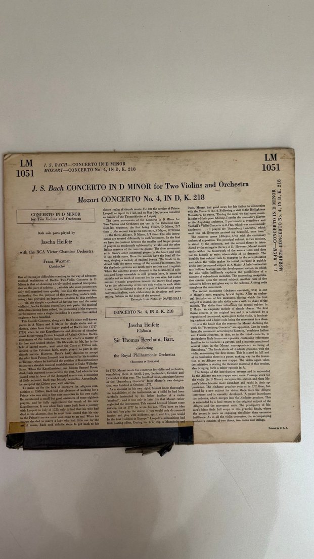 J.S. Bach Re Minör Konçerto - Jascha Heifetz - Görsel 2