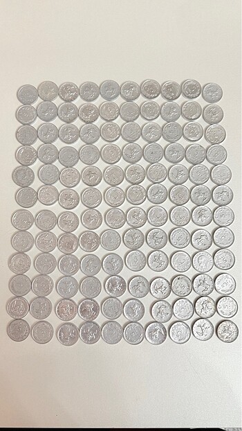 120 ADET 5.LİRA ÇİL ÇİL ALEMİNYUM