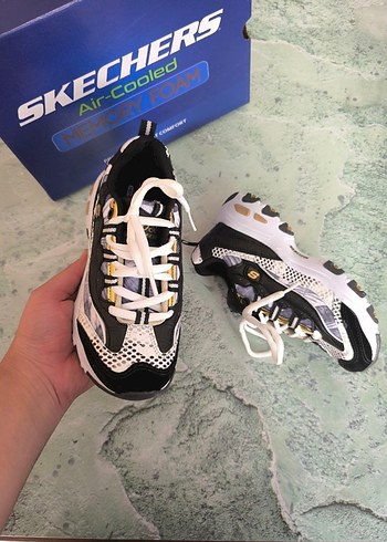 Skechers Skechers D LİTES Beyaz Gri Yılan Desenli