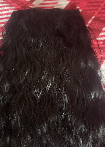 Sıyah dalgalı gerçek saçla karışımlı saç - Görsel 2