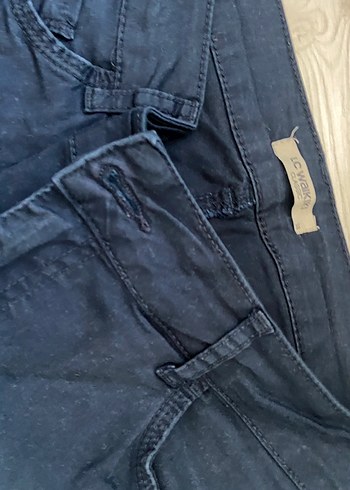 Kadın Lacivert Basic Denim Bermuda Şort - Görsel 2