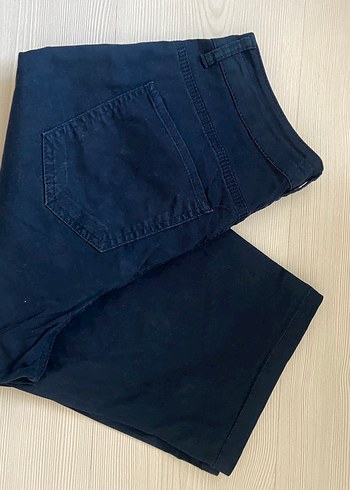 Kadın Lacivert Basic Denim Bermuda Şort - Görsel 3