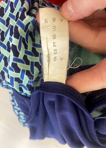 Lacivert Desenli Midi Kadın Mayo - Görsel 3