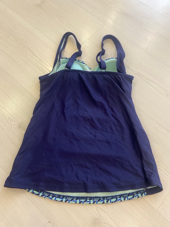 Lacivert Desenli Midi Kadın Mayo - Görsel 2