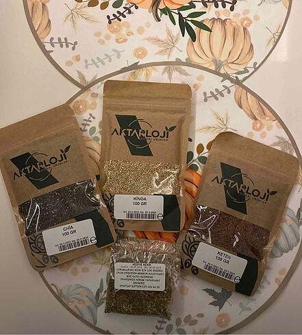 100gr Chia, 100gr Kinoa, 100gr Keten Tohumu