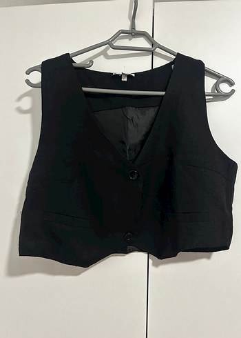 Dior Siyah Kadın Keten Mini Şort Yelek Takım