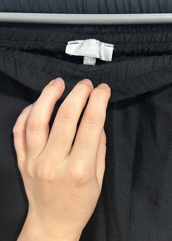 l Beden Siyah Kadın Keten Mini Şort Yelek Takım