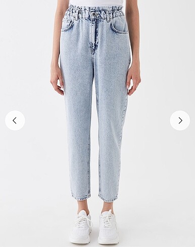 Lcw beli lastikli jean hamile pantolon