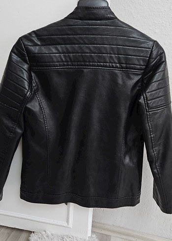 Erkek Çocuk Taş Gibi Deri Ceket - Görsel 2