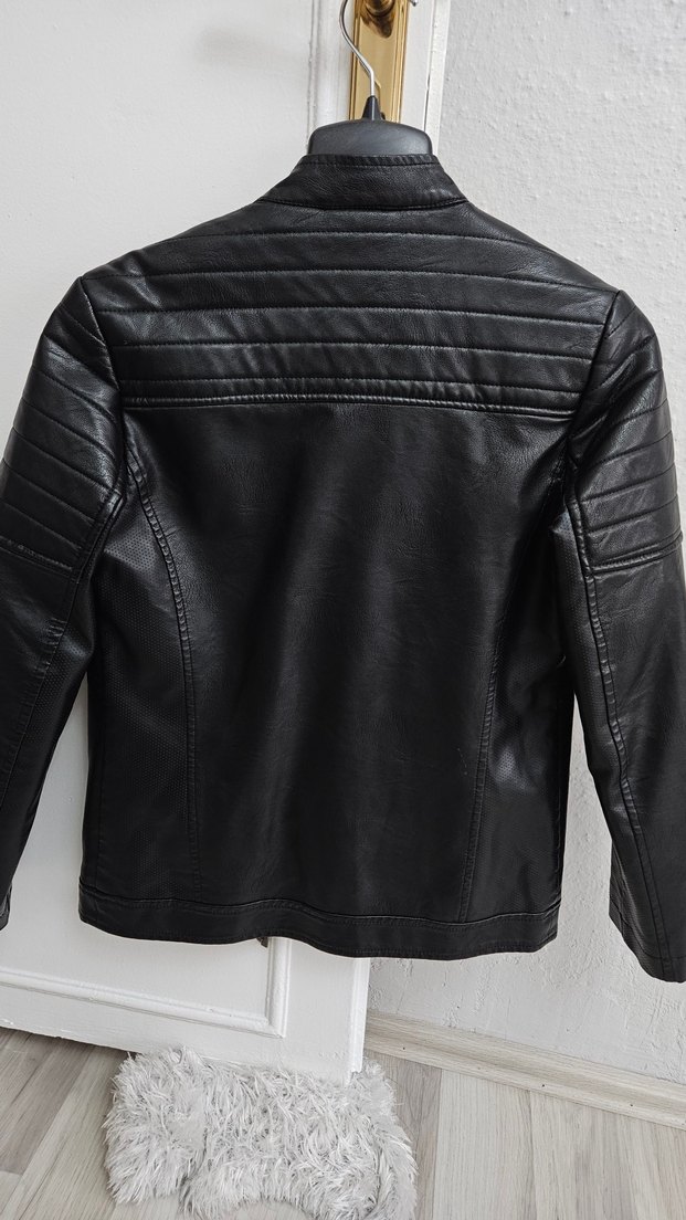 Erkek Çocuk Taş Gibi Deri Ceket - Görsel 2