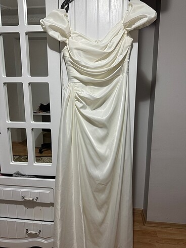 46 Beden beyaz Renk Nikah elbisesi beyaz abiye elbise gelinlik