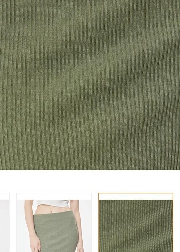 Yeşil likralı yırtmaçlı etek - Görsel 5