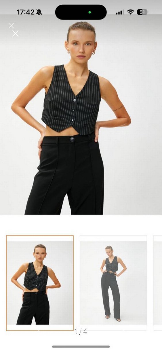 crop balazer yelek çizgili s m beden - Görsel 2