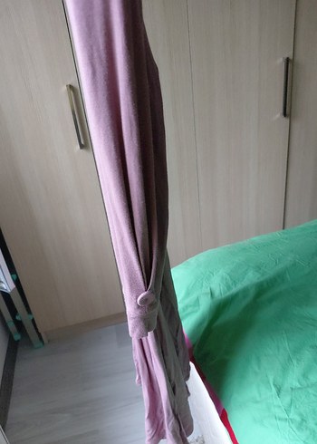 Pudra Pembe V Yaka elbise - Görsel 3