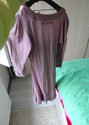 Pudra Pembe V Yaka elbise - Görsel 2