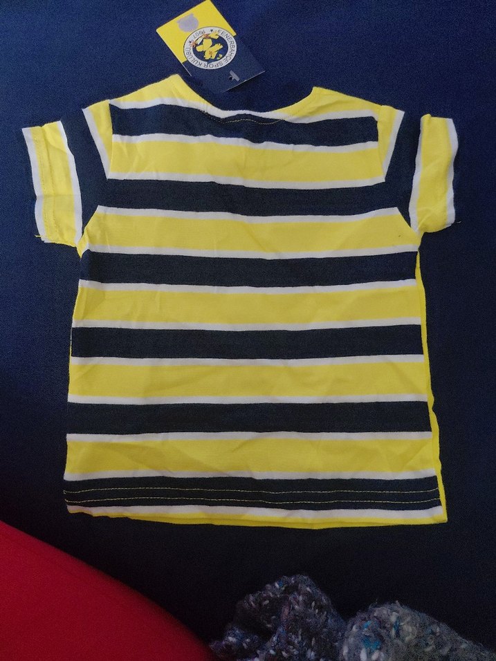 Erkek Çocuk Sarı Baskılı Kısa Kollu Tişört - Görsel 5