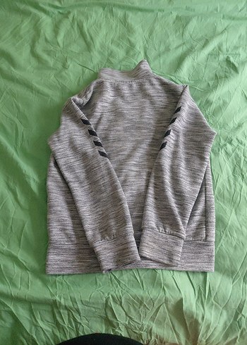 Erkek Gri Fermuarlı Sweatshirt - Görsel 7