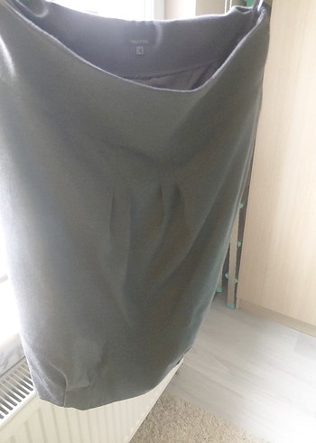 Gri Midi Keten Etek - Görsel 2