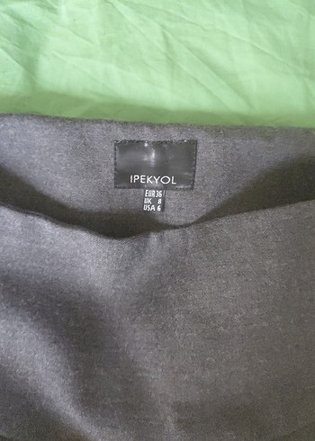 Gri Midi Keten Etek - Görsel 4