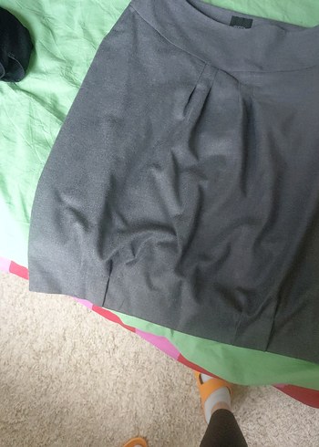 Gri Midi Keten Etek - Görsel 7