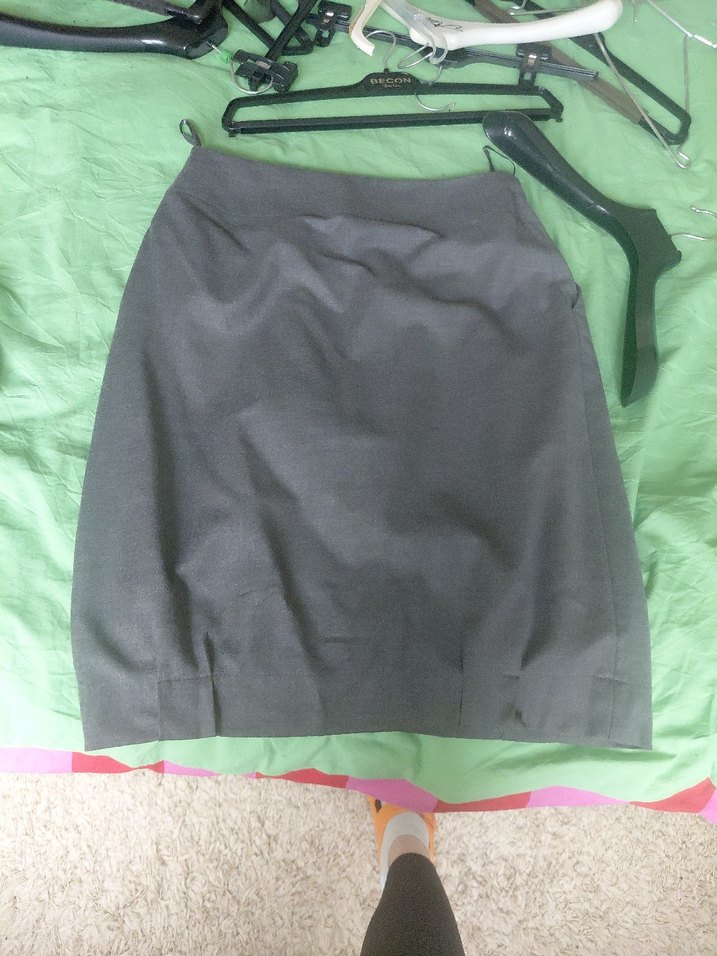 Gri Midi Keten Etek - Görsel 3