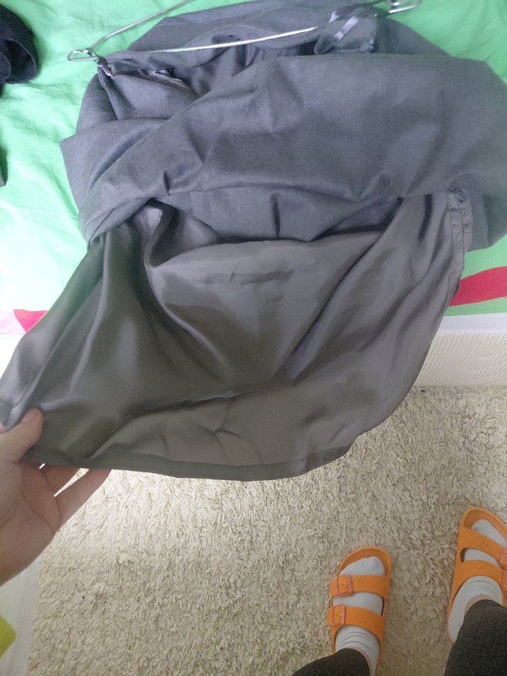 Gri Midi Keten Etek - Görsel 5