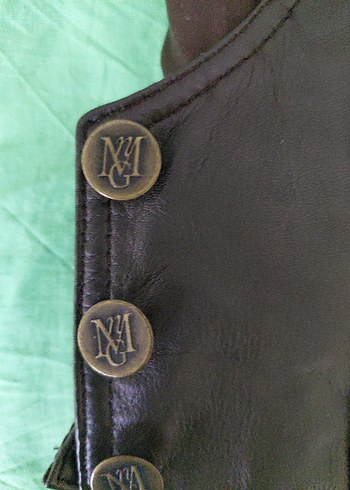 Kahverengi Deri Biker Kadın Yelek - Görsel 3