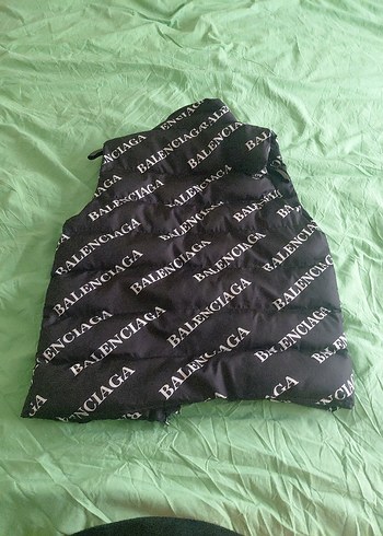 Balenciaga Siyah Baskılı Uzun Yelek - Görsel 6