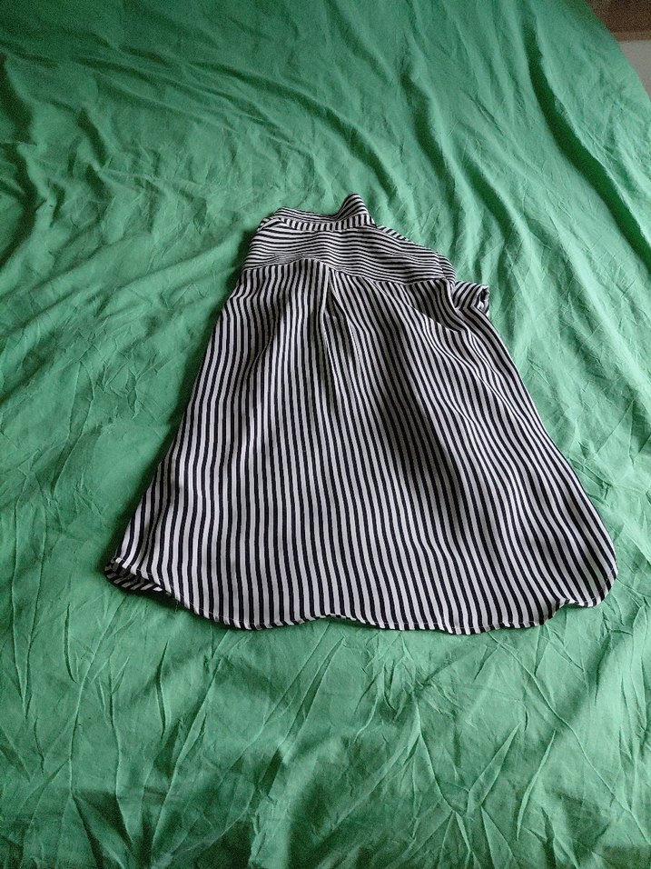 Düğmeli Siyah Beyaz Zebra Desenli Gömlek - Görsel 5