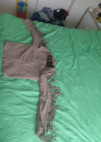 Kadın Bej Süet Püsküllü Ceket - Görsel 5