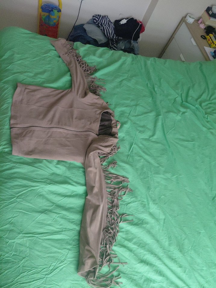 Kadın Bej Süet Püsküllü Ceket - Görsel 5