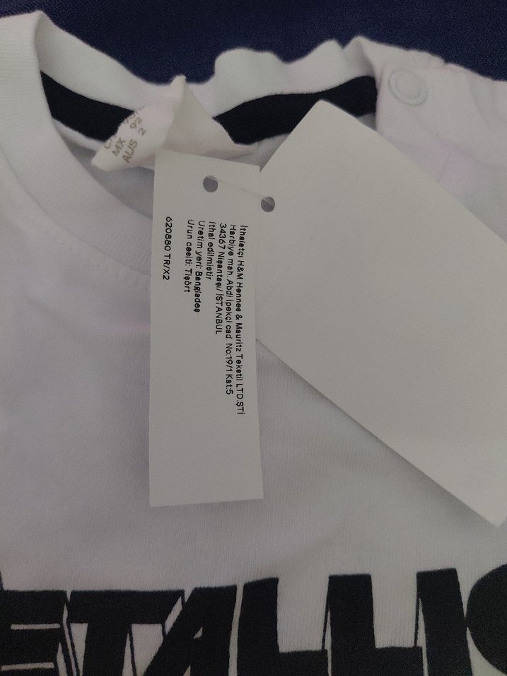 Erkek Çocuk Metallica Baskılı Beyaz Tişört - Görsel 3