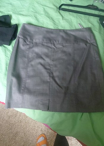 Gri kadin 3 lu takim elbise ceket pantolon etek - Görsel 6