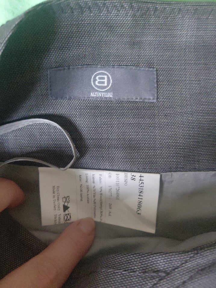 Gri kadin 3 lu takim elbise ceket pantolon etek - Görsel 4