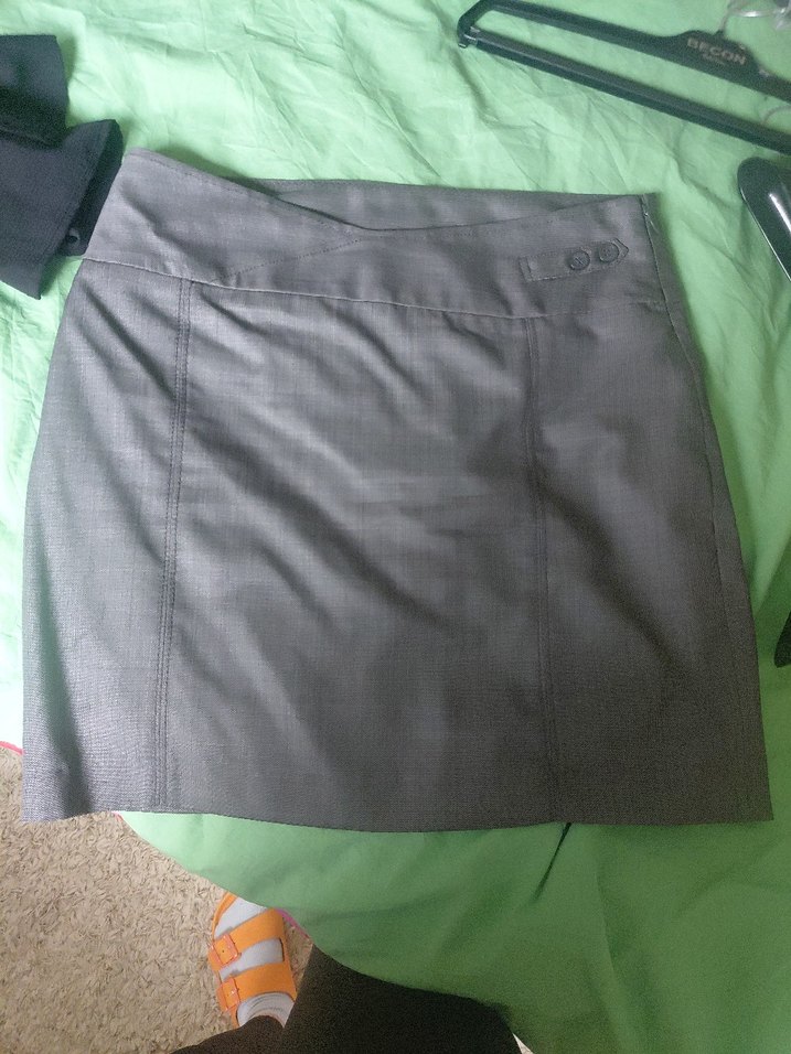 Gri kadin 3 lu takim elbise ceket pantolon etek - Görsel 5