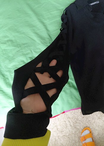 Siyah Gotik Kadın gomlek - Görsel 5