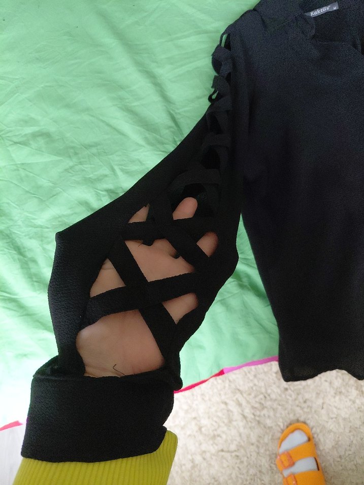 Siyah Gotik Kadın gomlek - Görsel 5