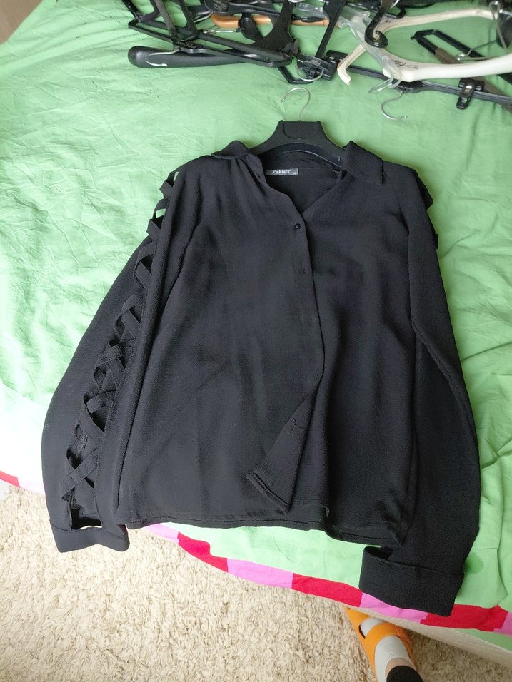 Siyah Gotik Kadın gomlek - Görsel 3