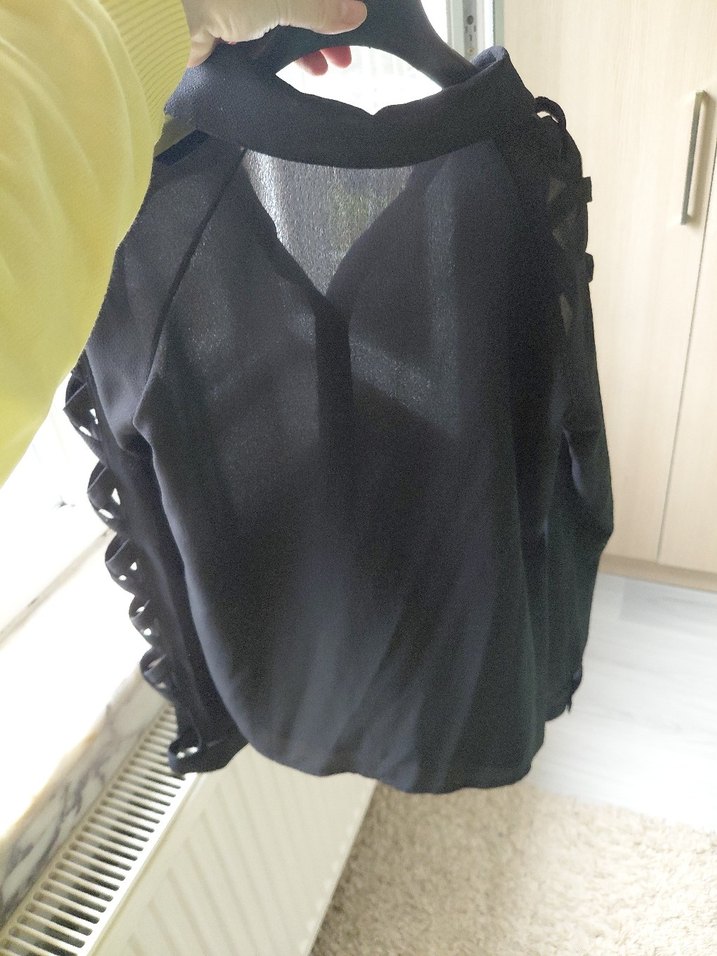 Siyah Gotik Kadın gomlek - Görsel 4